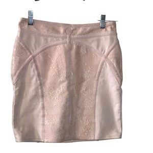 Free People Seashell Peach Floral Inset Lace Bodycon Corset Mini Y2K Skirt Small